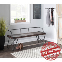 LumiSource DC-STFBEN WL+AN Stefani Bench Wood Antique in Walnut